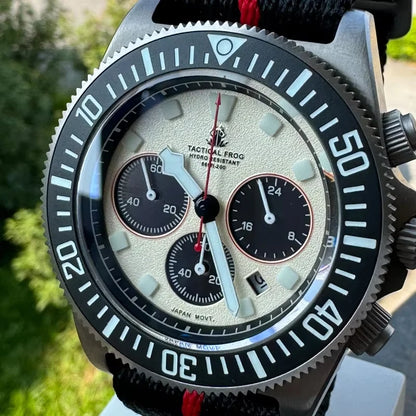 Tactical Frog FXD Titanium Quartz Watch VS75B Solar-powered Movement 20Bar Chronograph Sapphire Diving Watch BGW9 Luminous Watch