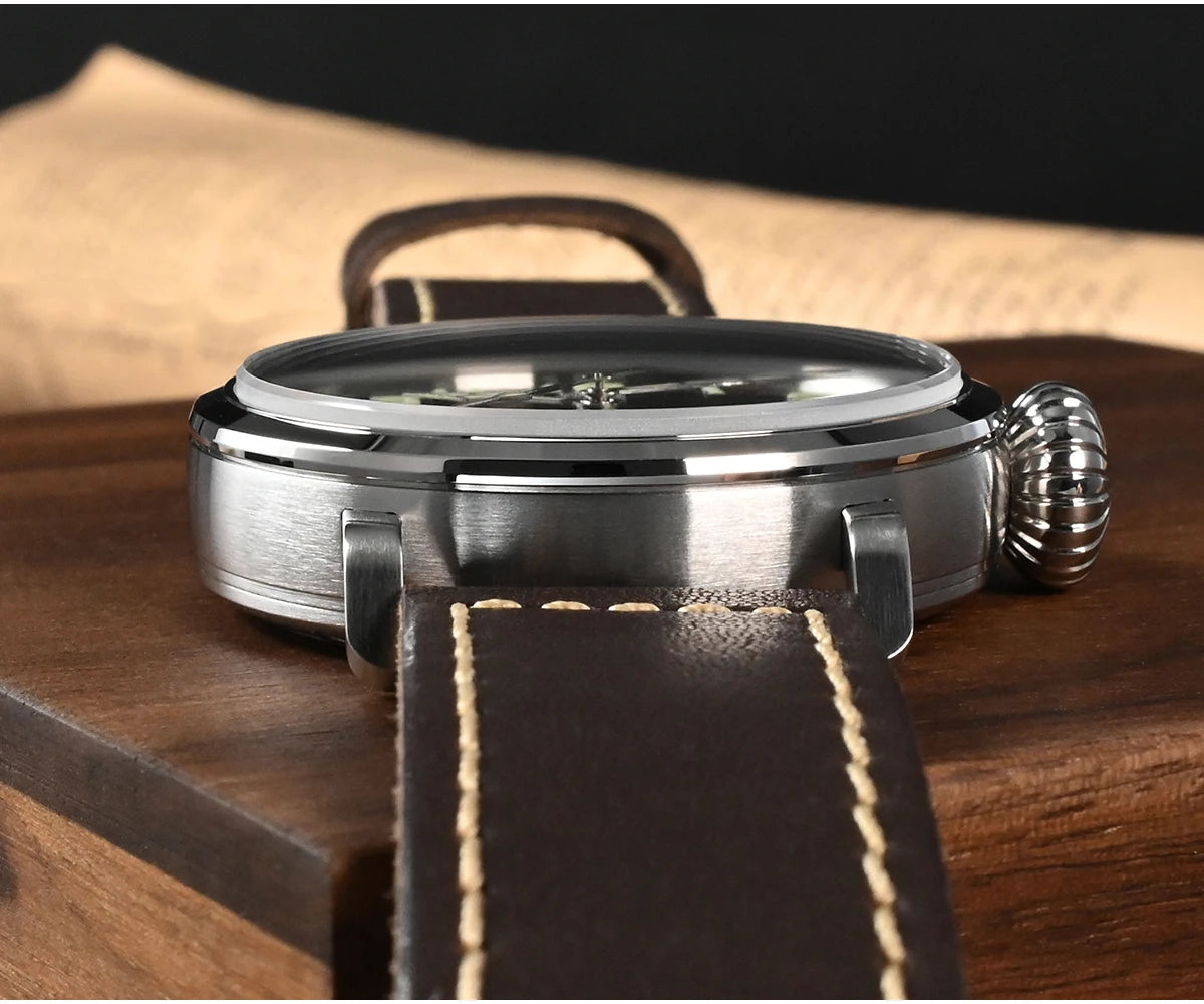 San Martin Fashion Men's Watch 40mm Pilot Automatic Mechanical YN55 PT5000 SW200 Stainless Steel Luminous Waterproof 100m