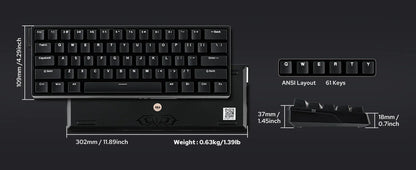 Teclado mecânico com fios AULA WIN60 HE/WIN60 HE MAX 60%, estrutura Tray-Mount, Hot-Swap e interruptores magnéticos de efeito Hall