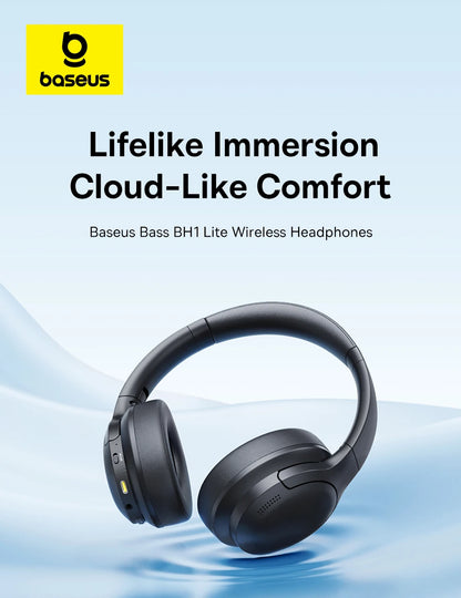 Auscultadores Over-Ear Sem Fios Bluetooth 5.3 Baseus – Driver HiFi de 40mm, Headset Dobrável com 70H de Autonomia e Áudio Espacial