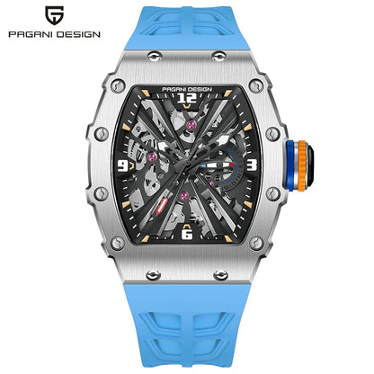 PAGANI DESIGN Newest Luxury Skeleton Watches VH65 Man Quartz Watch 42MM Rubber Strap Sapphire Glass Waterproof reloj hombre