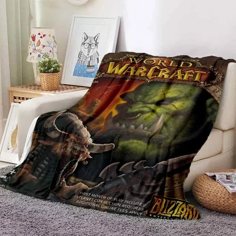 World of Warcraft Art Blanket Flannel Blanket A World of Magic and Limitless Adventure Soft Comfortable Home Travel Blanket