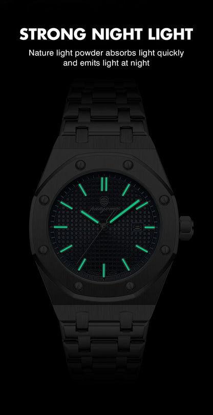 PAAZOMU Luxury Square Man Quartz Watch Waterproof Luminous Date Men's Watch High Quality Stainless Steel Business Men Watches