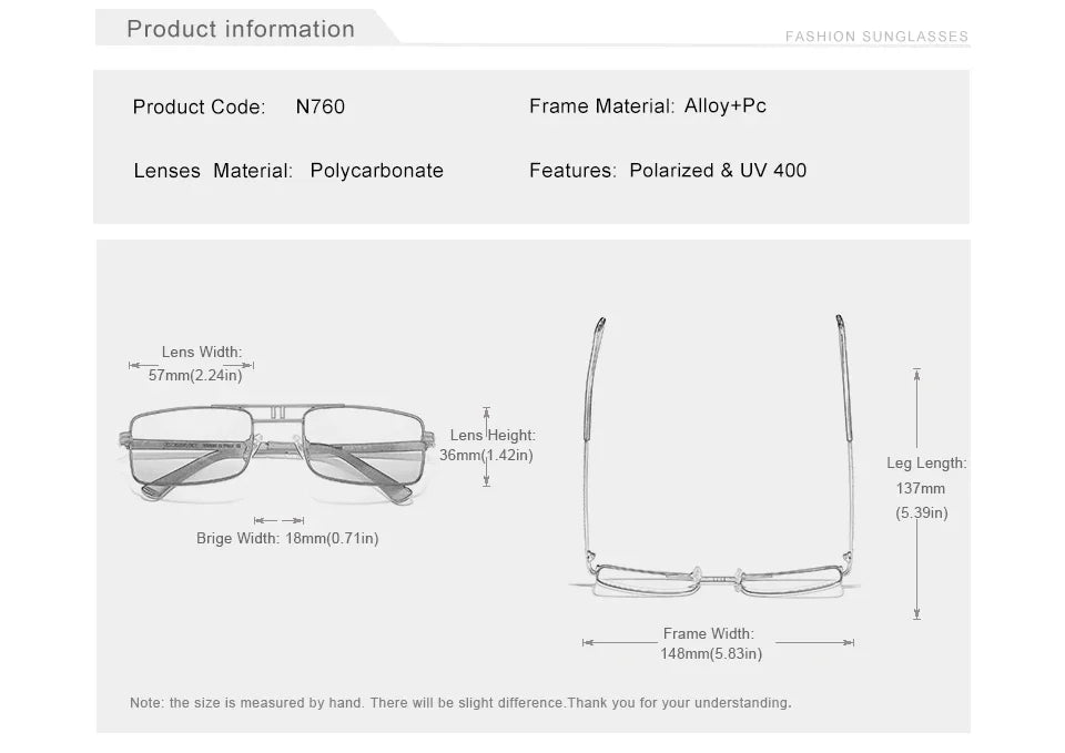 KINGSEVEN Brand Rectangle Frame Sunglasses For Men Polarized Design Glasses Fashion High Quality Driving Eyewear UV400