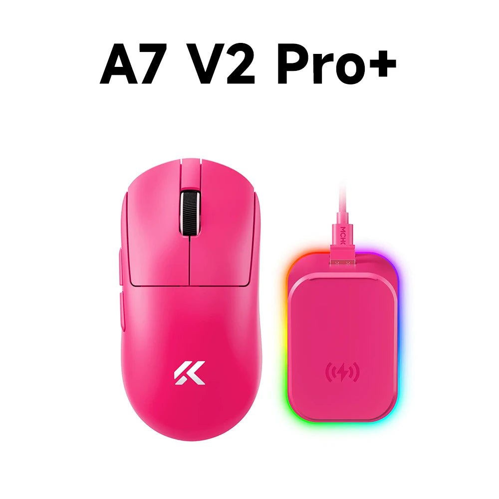 MCHOSE A7 V2 lengva belaidė žaidimų pelė su dvigubu 8,000Hz apklausos dažniu, PAW3950 TI, žaidimams, esportui ir biurui