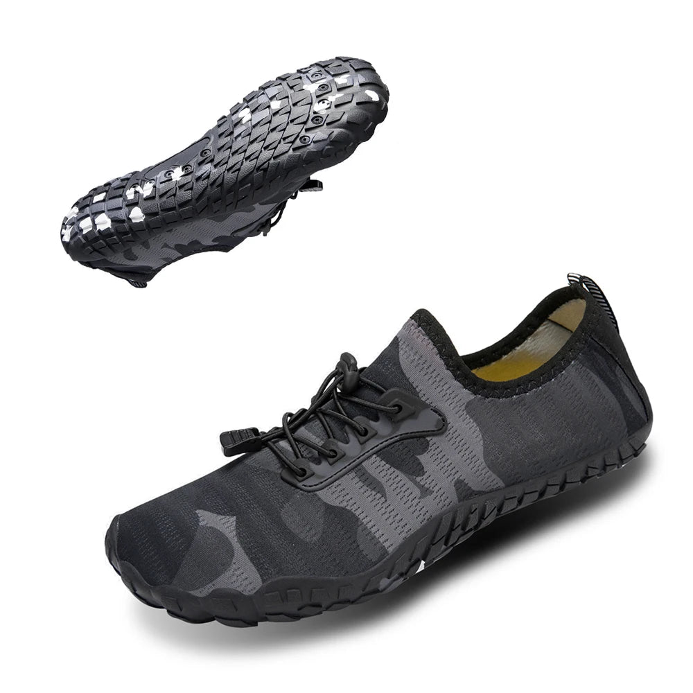 Oiaano wide toe man barefoot black shoes, woman sports sneaker unisex water booties, male aqua beach soft sole light breathable