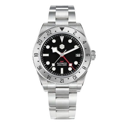 San Martin 39mm NH34 GMT Men Luxury Watch Bidirectional Aluminum Bezel Automatic Mechanical Sapphire 100M Waterproof  SN0109