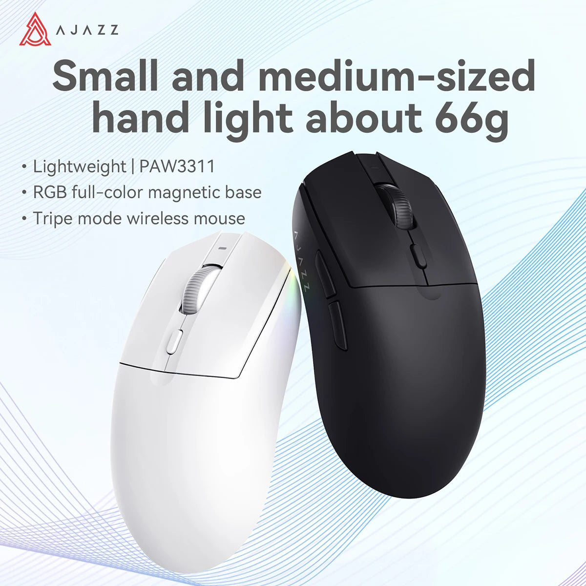 AJAZZ AJ139 Pro belaidė žaidimų pelė PMW3395/PAW3311, 26000 DPI ultralengva įkraunama belaidė žaidimų pelė, skirta kompiuteriui, nešiojamajam kompiuteriui ir e. sportui