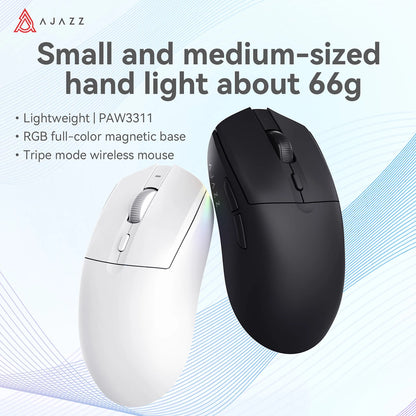 AJAZZ AJ139 Pro belaidė žaidimų pelė PMW3395/PAW3311, 26000 DPI ultralengva įkraunama belaidė žaidimų pelė, skirta kompiuteriui, nešiojamajam kompiuteriui ir e. sportui