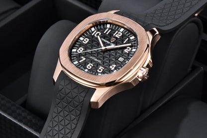 PAGANI DESIGN 2026 New Men's Watches Rose Gold Top Luxury  Automatic Watch For Men Barrel dial Steel Mechanical Wristwatch Men