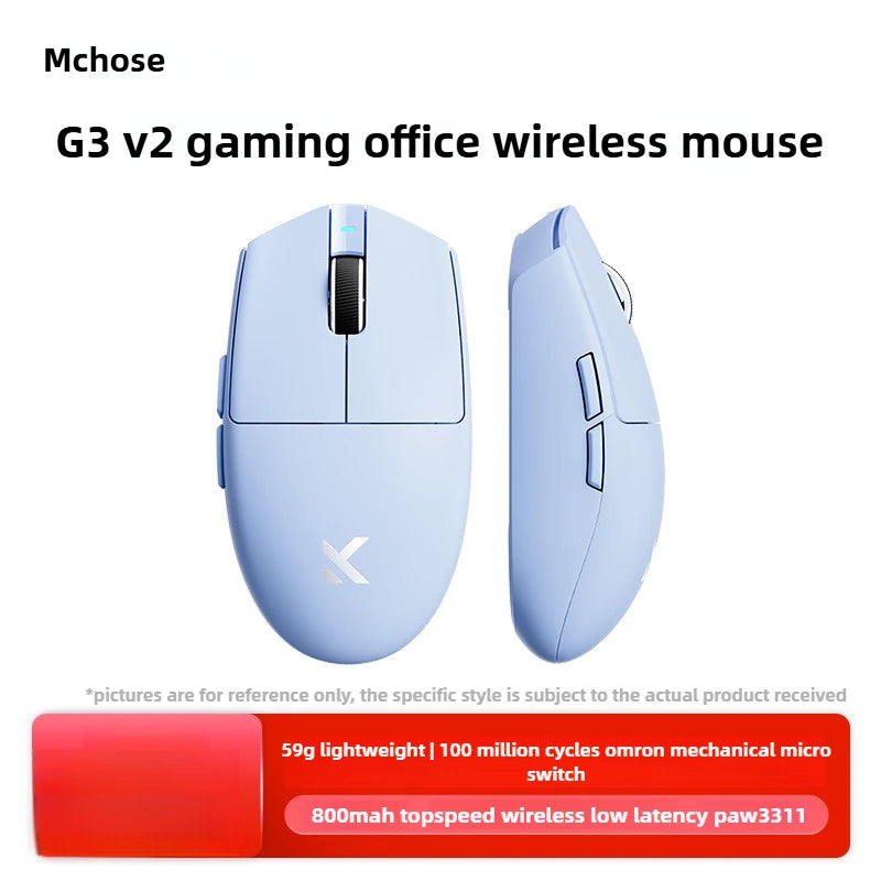 MCHOSE G3 V2 PRO Wireless Mouse Bluetooth Tri-Mode Ergonomic Gaming Mouse Lightweight Office Mouse for Laptop & PC