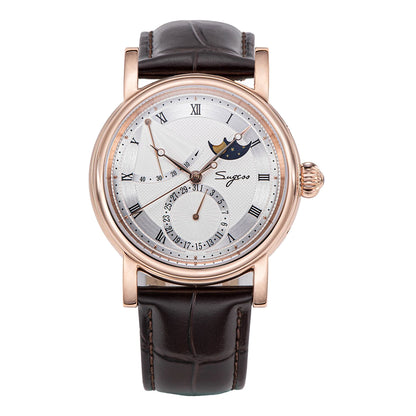 2023 Sugess Watch of Men Automatic Mechanical Moon-Phase Wristwatches Power Reserved  Sapphire WaterResistant Tianjin Movement