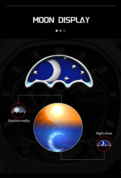 LIGE Watch For Man Luxury Business Waterproof Luminous Mechanical Watches Fashion Moon Phase Automatic Movement Men's Watches