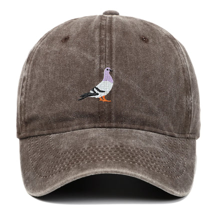 Spring New Pigeon Embroidery, Water Wash, Sun Protection Sun Hat for Men and Women Outdoor Sports, Fishing, Sun Protection Baseb