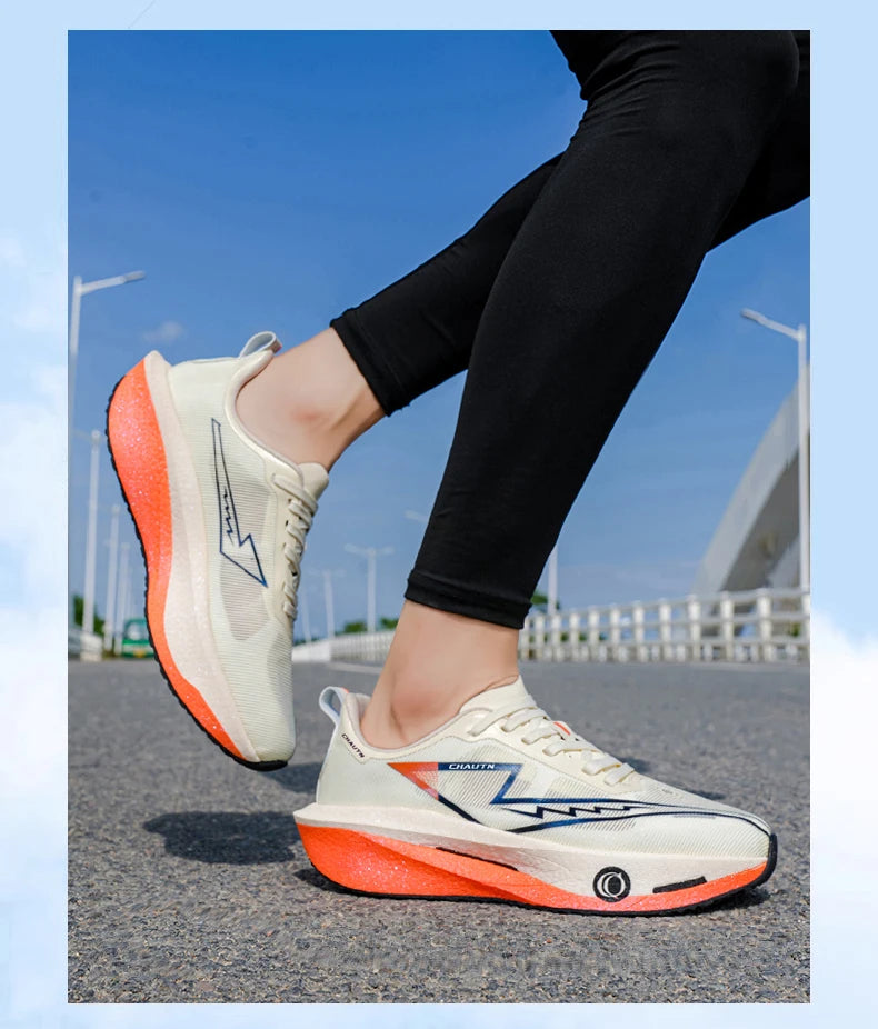 Men Running Shoes Speciality Carbon Plate Sports  Marathon Breathable Lightweight Women Comfortable Nonskid Chunta Sneakers