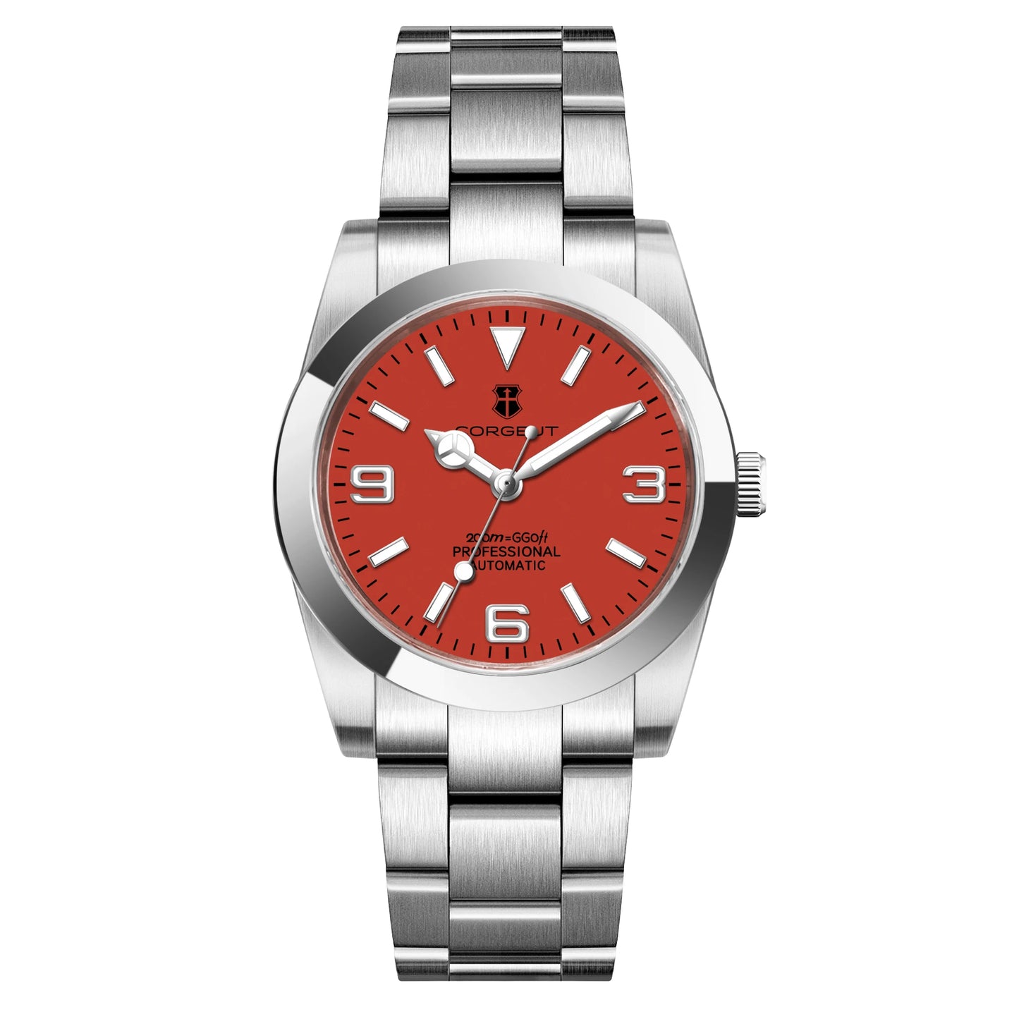 36/39mm Corgeut Luxury NH35 Miyota8215 Automatic Mechanical Wristwatches Numbers Men Watch Sapphire Crystal 10bars Reloj Hombre