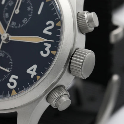 Militado ML1868KF Retro VK67 Quartz Chronograph Watch Stainless Steel Case 3 Dial Waterproof 100M  Multifunction Military Watch