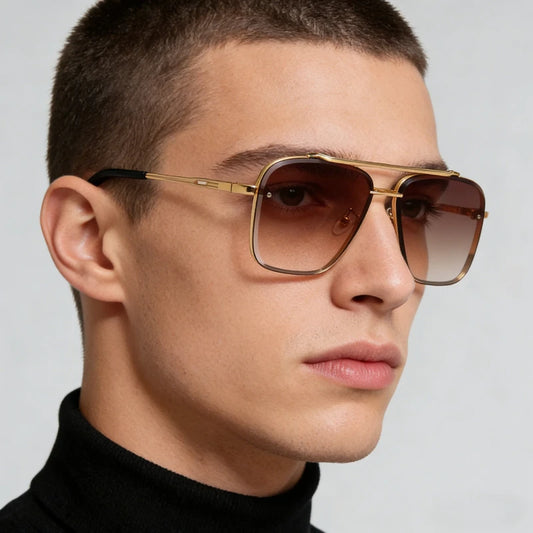 New Metal Square Gradient Sunglasses Fashionable Men Women Luxury Sunglasses Outdoor Sports Driving Fishing Goggles UV400