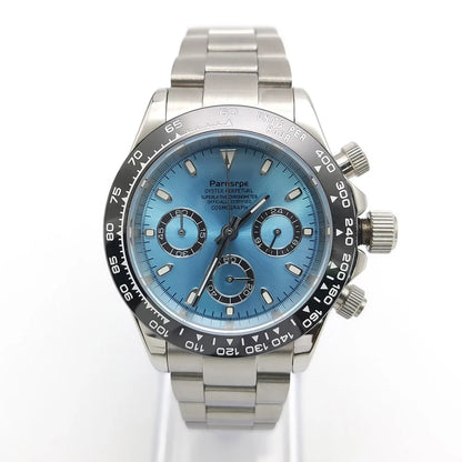 39mm Watch Quartz for Men Luxury Chronograph Fashion Sapphire Trendy Stylish Sports Mens Steel Band Wrist Watches