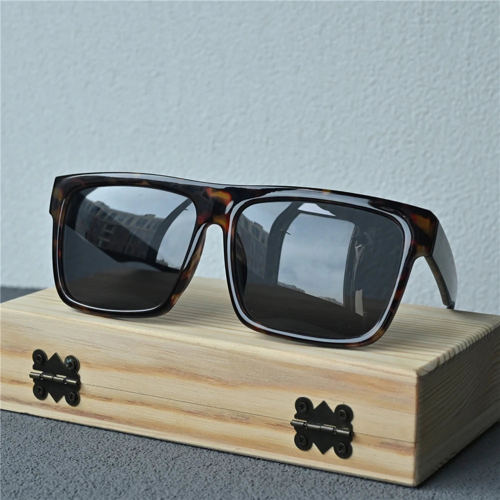 Vazrobe 165mm Oversized Black Polarized Sunglasses Men Large Huge Sun Glasses for Male Flat Top Steampunk Big Large Face