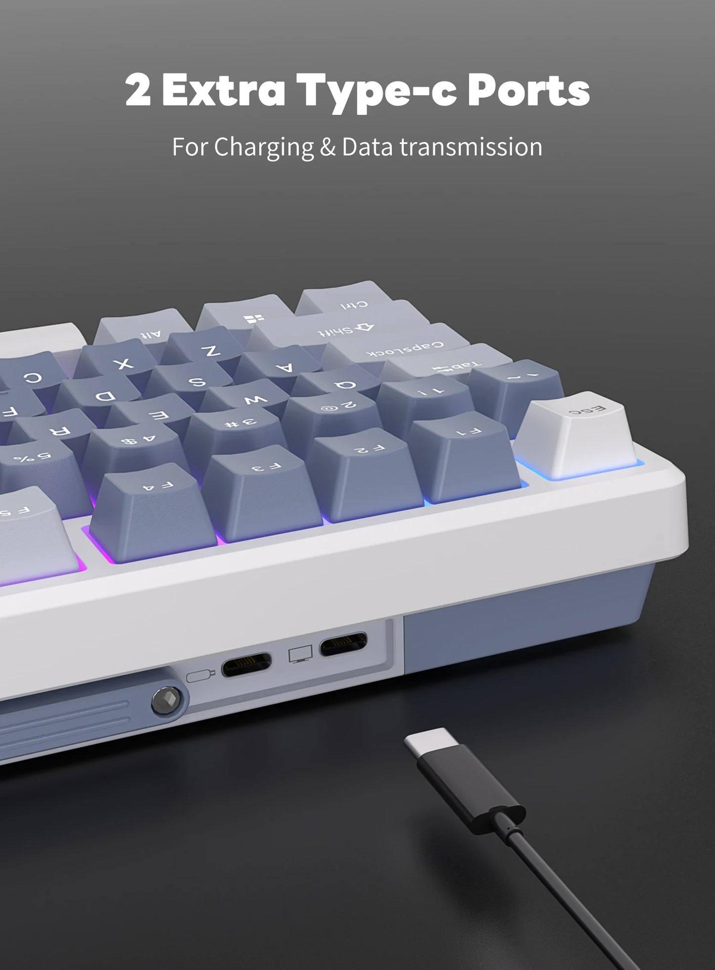 RK ROYAL KLUDGE M75 2.4G Wireless/Bluetooth/USB-C Mechanical Keyboard 81Keys RGB Hot-Swappable Gasket Gamer Keyboard with Screen