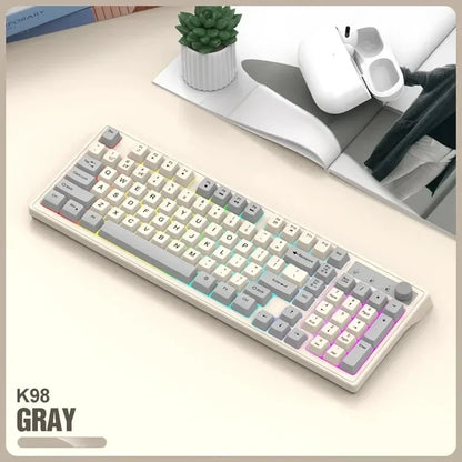 Dual Bluetooth Keyboard 2.4G Wireless Keyboard RGB Backlight Rechargeable Gaming Keyboard For MacBook iPad Tablet PC Accessories