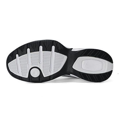 Nike Air Monarch 4 Бял, тъмносин, плат, кожа, ретро, класически, неплъзгащи се, ниски мъжки обувки в стил „Dad Shoes“, сини и бели, 415445-102