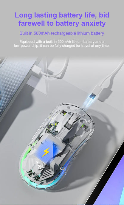 AULA SC660 Wireless Bluetooth Mouse E-sports Mouse Three-Mode Connection Lightweight Mouse Type-C Charging Game Office Girls Boy