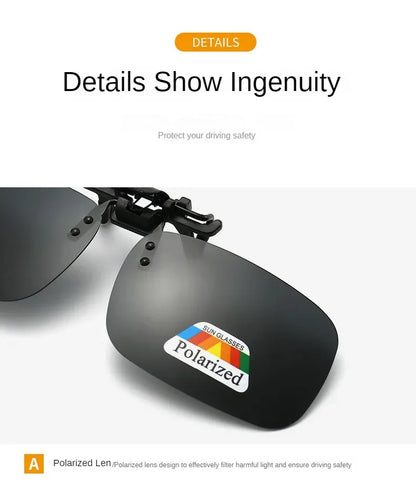 Polarized Sunglasses Clips Glasses Clip Driving Night Vision Eyeglasses UV400 Outdoor Shades High Definition Sun Glasses Clips