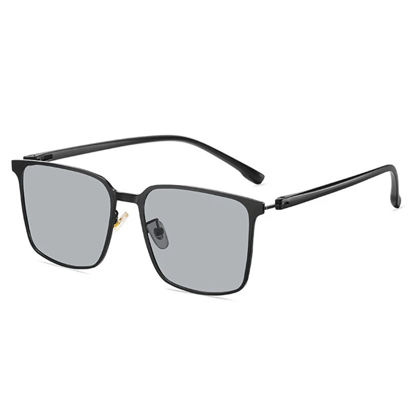 Luxury Stainless Photochromic Men Sunglasses High Quality Metal Square Polarized Change Color Sun Glasses Fashion Driving Shades