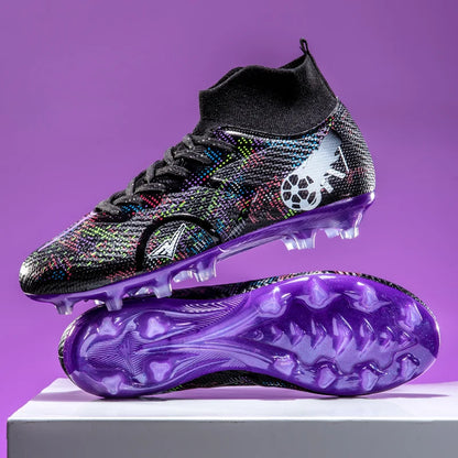 New Men Football Boots Training Soccer Shoes Breathable Grass Cleats Match Long Spikes Indoor Sneakers Ultralight Drop Shipping