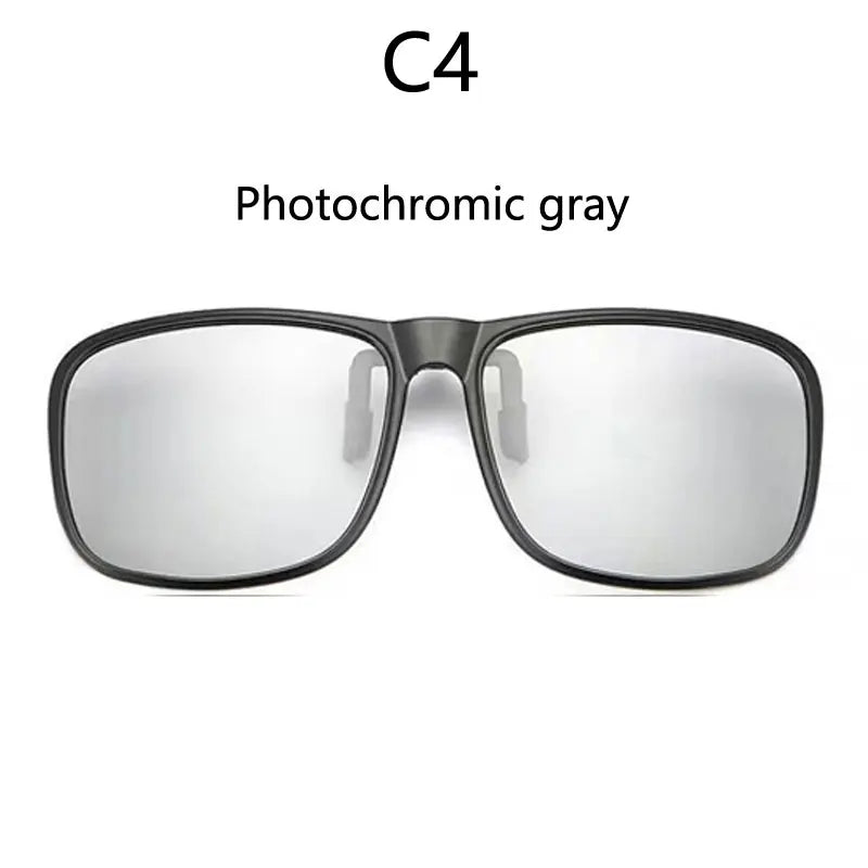 BOYSEEN Polarized Flip Clip Sunglasses Driving Dark UV400 Photochromic Anti Glare Lens Sun Glasses Car Driver Vintage Square