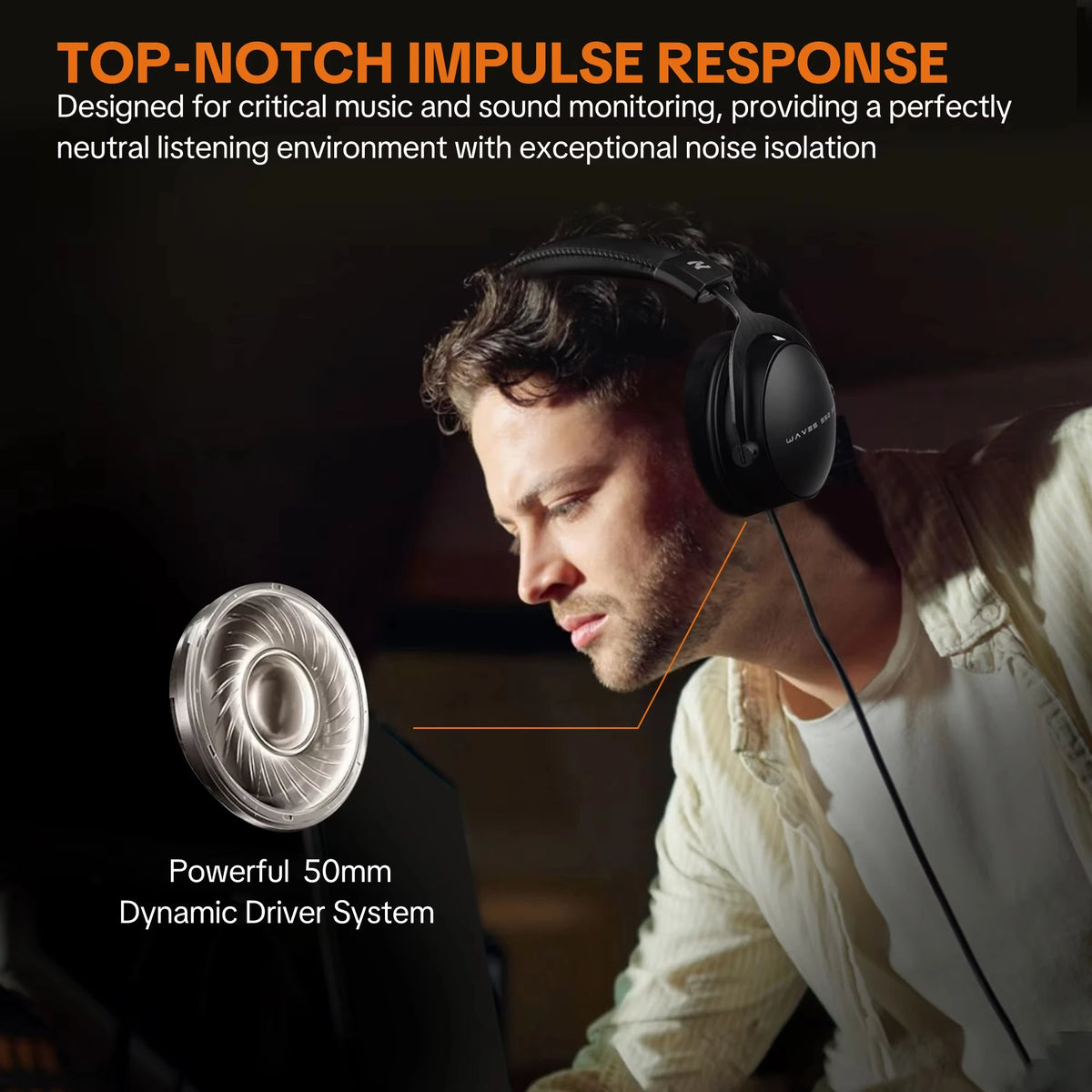 Talomen TOP W550X Over-Ear Wired Headphones with 50mm Drivers, Deep Bass, Detachable Cable & Built-in Microphone – Gaming, DJ, Studio & Office Headset