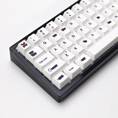 KBDiy Retro GMK Redacted Keycaps White ISO Cherry Profile PBT Keycap Alice Spacer Bar 7u For 60 Mechanical Keyboard MX Switch
