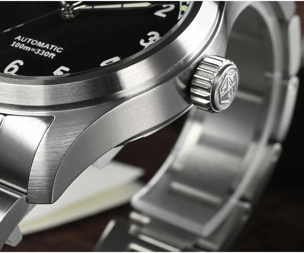San Martin Simple Men Watch 37mm Pilot Miyota 8215 Classic Military Explore Automatic Mechanical Watches Waterproof 100m