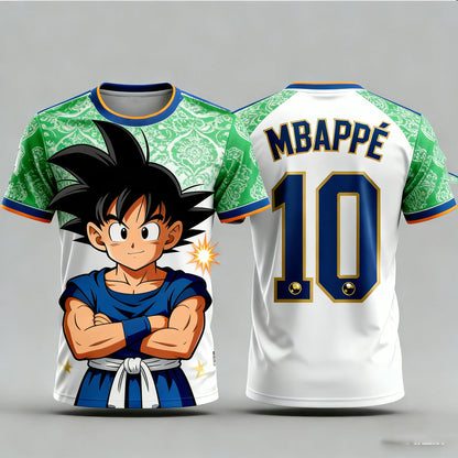 2026 Summer New Adult Men's Dragon Ball Goku 3D Printed Football Jersey T-Shirt Kids Anime T-Shirt Special Football Jersey NO.10