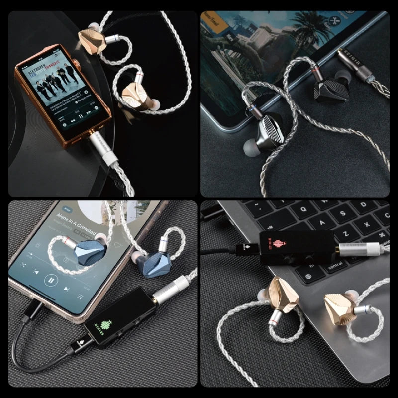 HIDIZS Nouveau MP145 PRO Écouteurs intra-auriculaires HiFi Planaires de Qualité Nano Ultra-Précise 14,5 mm avec Câble Filaire et Connecteurs 3,5+4,4 mm