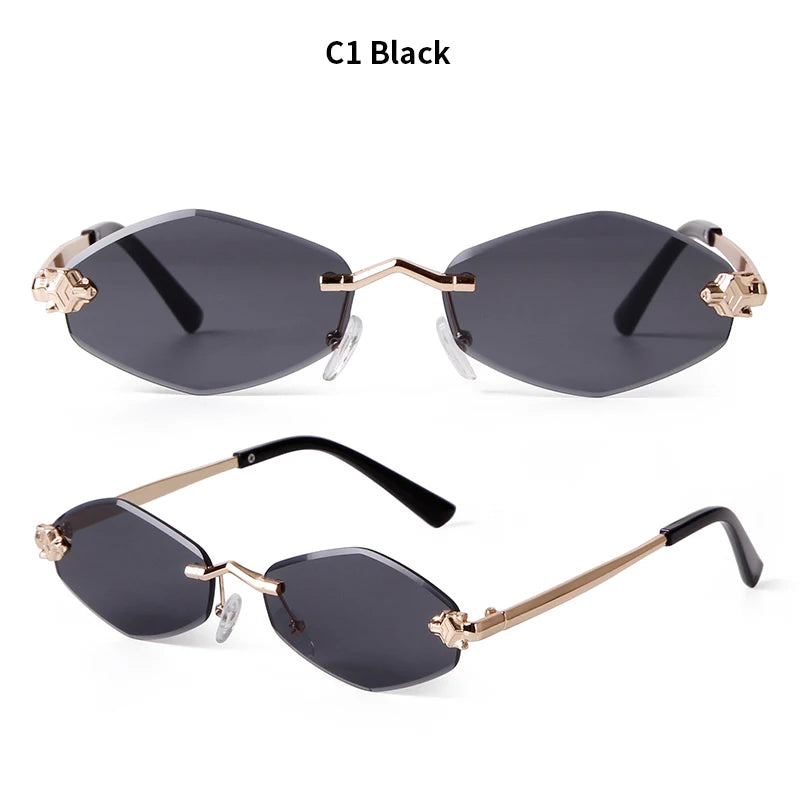 SORVINO 2024 Women Luxury Brand Designer Sunglasses New Polygonal Small Rimless Rhombus Sun Glasses Female Retro Eyewear