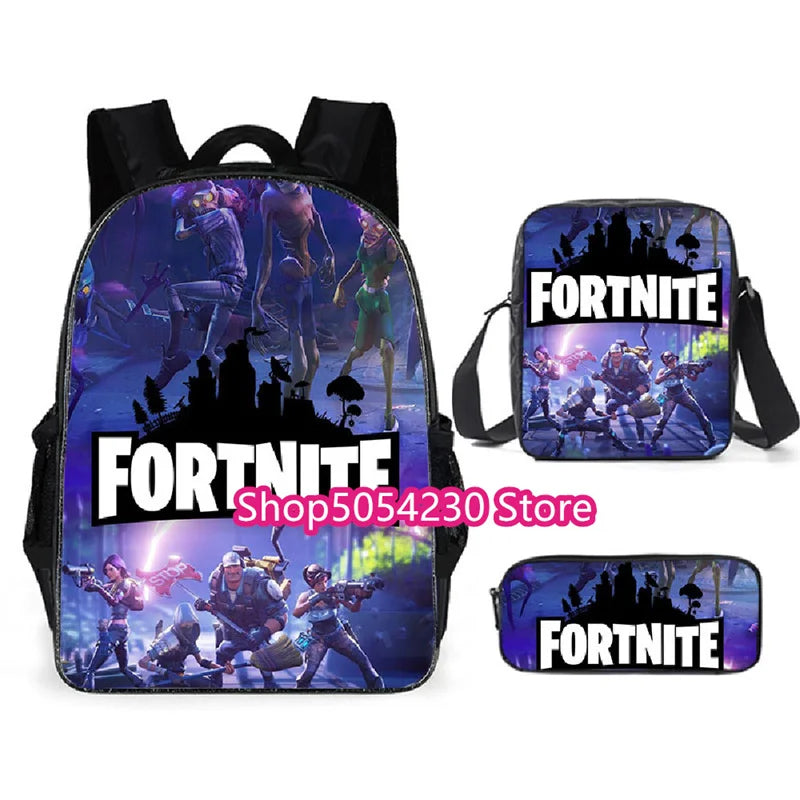 Zaino Fortnited 3PCS per ragazzi, Victory Game, 16 Inch, resistente all’acqua, per scuola materna, zaino scolastico cool per scuola elementare