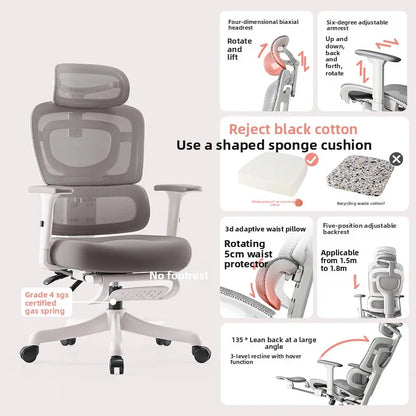 Ergonomic Office Chair with Lumbar Support, Adjustable Height Gaming Chair, Comfortable Computer Chair with Swivel Recliner Design for Home & Office