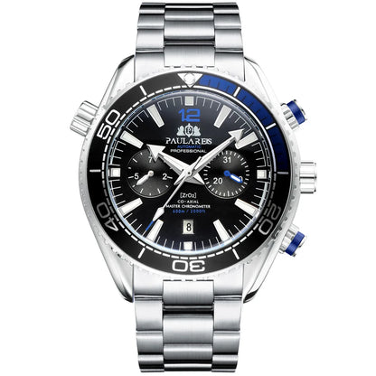 PAULAREIS P Brand Luxury Automatic Watch Men Fashion Calendar Waterproof Luminous Watch Stainless Steel Mechanical Watches Mens