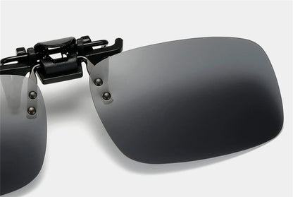 Classic Square Flip Up Clip On Sunglasses Men Polarized Night Vision Driving UV400 Women Photochromic Sun Glasses Clips