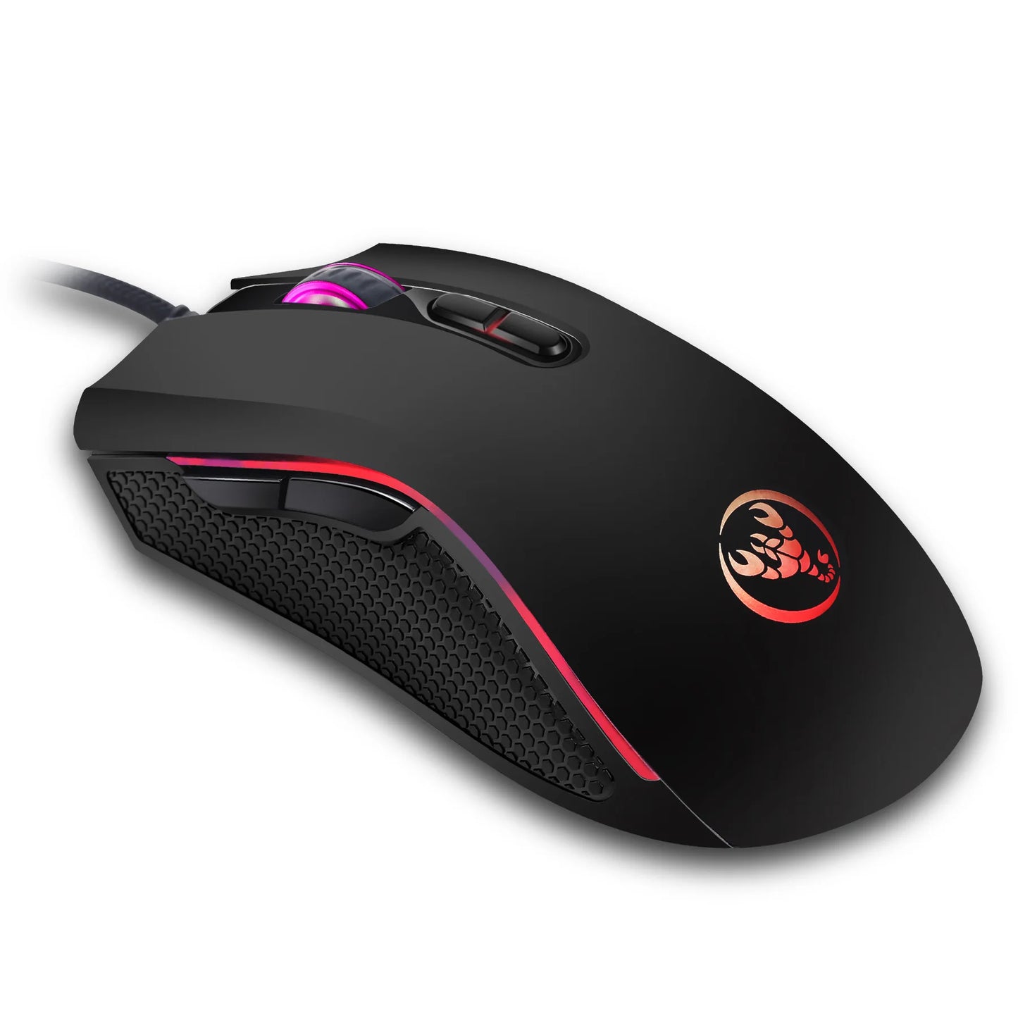 Mouse da gaming ottico professionale di fascia alta con retroilluminazione LED a 7 colori vivaci, design ergonomico e 3200 DPI per gamer LOL e CS