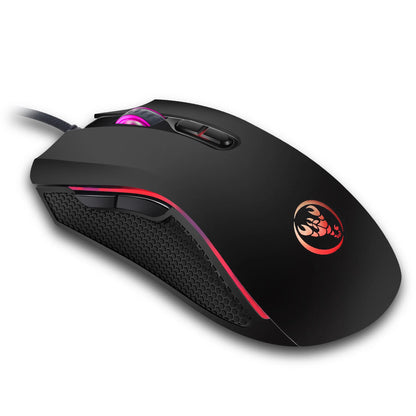 Mouse da gaming ottico professionale di fascia alta con retroilluminazione LED a 7 colori vivaci, design ergonomico e 3200 DPI per gamer LOL e CS