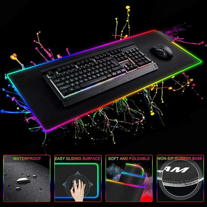 God Of War Large Kratos Atreus Mouse Pad RGB Glowing E-Sports Gamer Keyboard Rug with Extensible Phantom Color Carpet 500x1000
