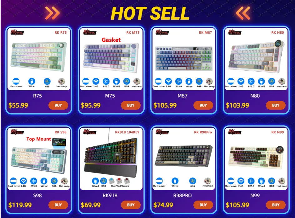UYIQ YQ62 62 Keys Russian Mechanical Keyboard 60% Mini Portable Color Backlit Wired Gaming Keyboard for Travel Office PC Desktop