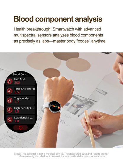 New 1.32inch Smart Watch For Women Health ECG Health Lady Watches Full Touch Screen Call Custom Dial Diamond Strap Smartwatch