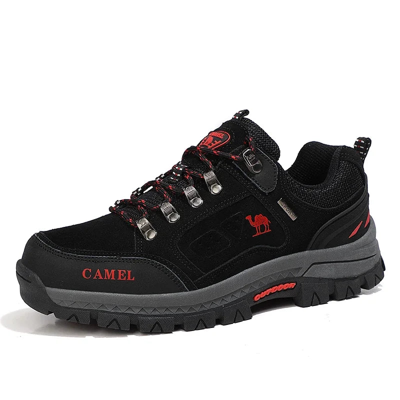 Suede Leather Men Hiking Shoes Outdoor Trail Trekking Sneakers Men Non-slip Breathable Climbing Shoes Men Mountain Sports Shoes