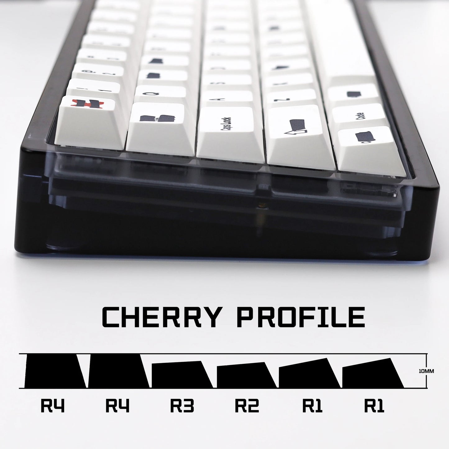 KBDiy Retro GMK Redacted Keycaps White ISO Cherry Profile PBT Keycap Alice Spacer Bar 7u For 60 Mechanical Keyboard MX Switch