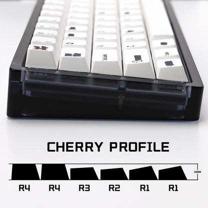 KBDiy Retro GMK Redacted Keycaps White ISO Cherry Profile PBT Keycap Alice Spacer Bar 7u For 60 Mechanical Keyboard MX Switch